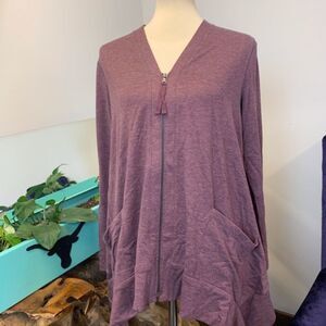 New LOGO by Lori Goldstein Zip Front Cardigan | Size XS